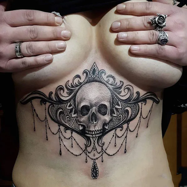 under breast tattoo