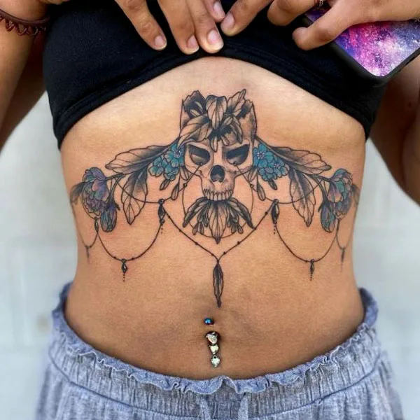 under breast tattoo