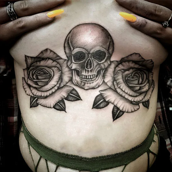 under breast tattoo