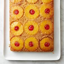 Upside-Down Cake is a sweet dessert that start with letter u