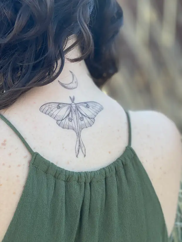 luna moth tattoo