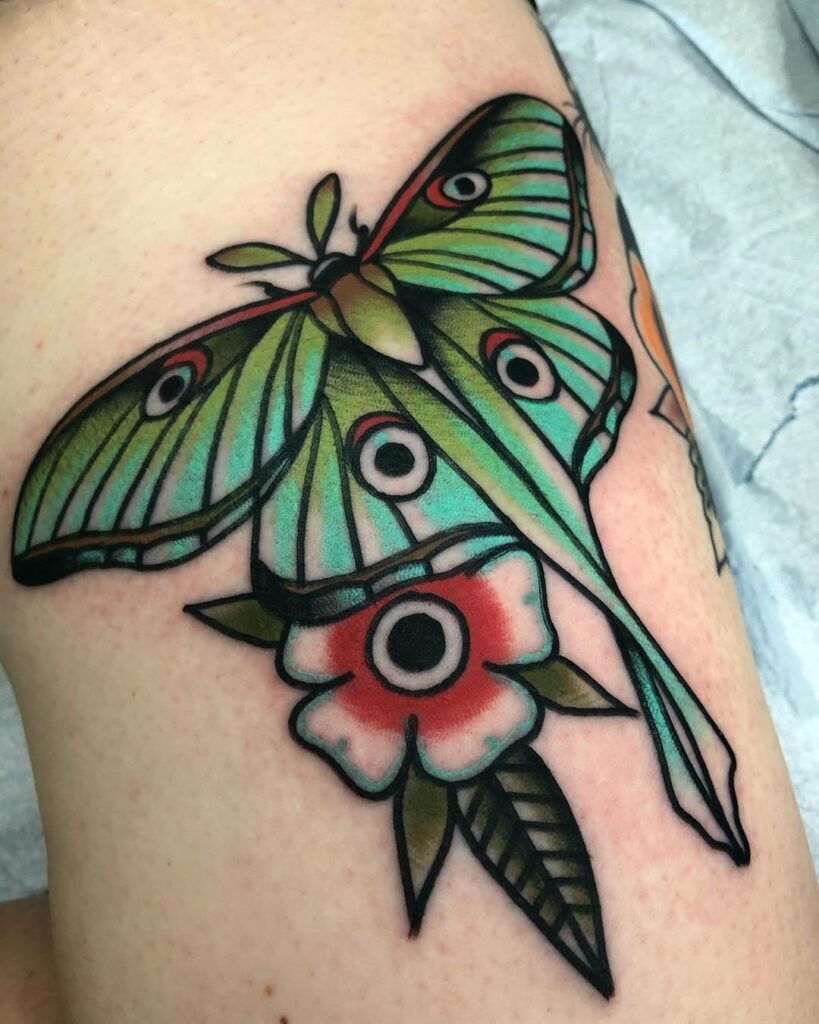 luna moth tattoo