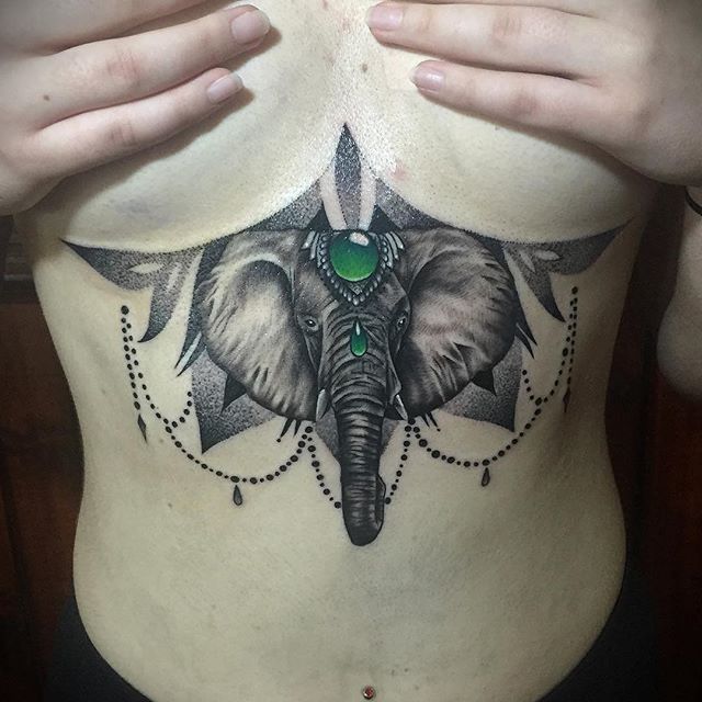 under breast tattoo