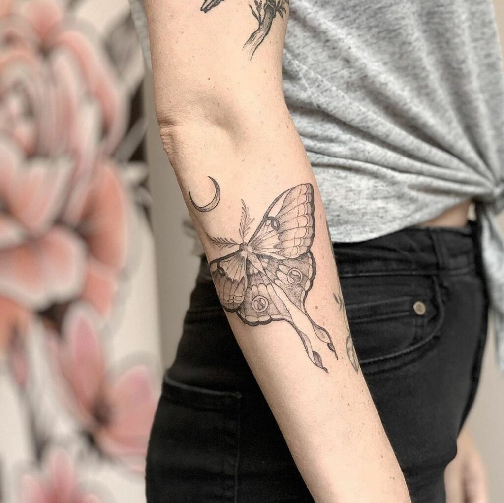 luna moth tattoo