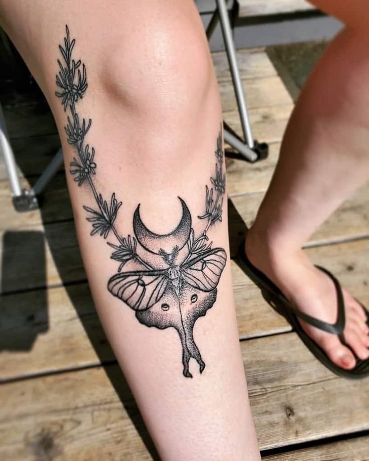 luna moth tattoo