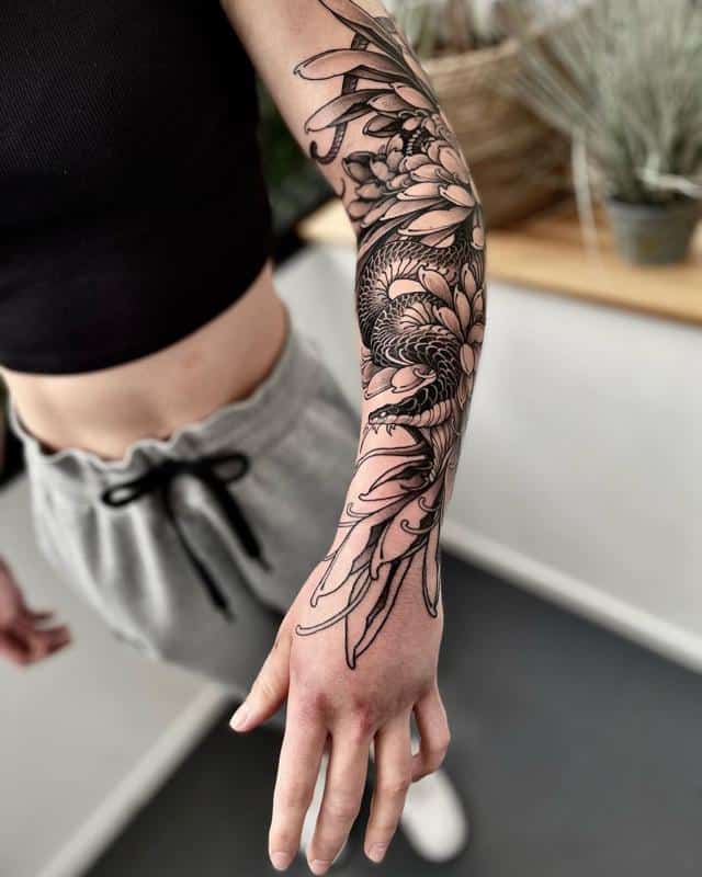 november birth flower tattoo