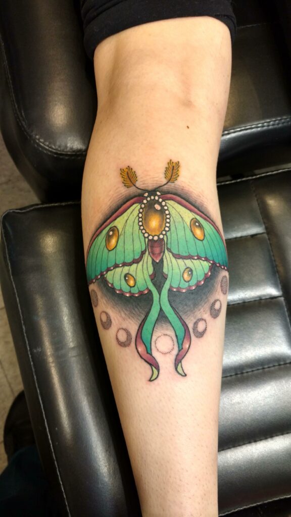luna moth tattoo