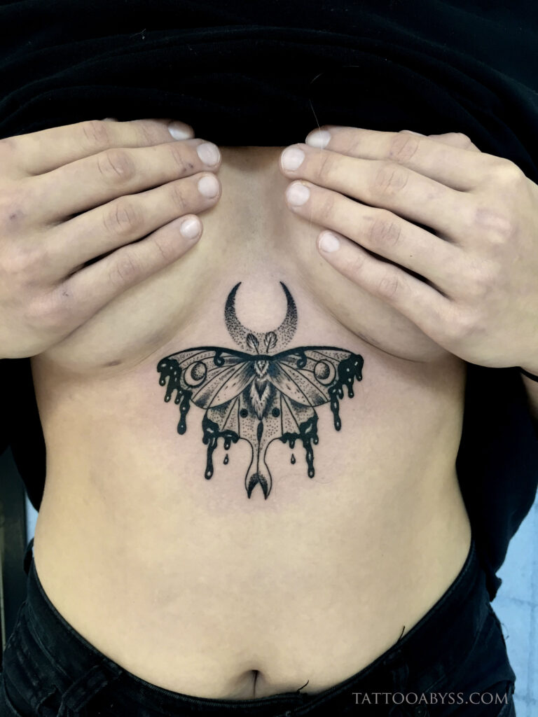 luna moth tattoo