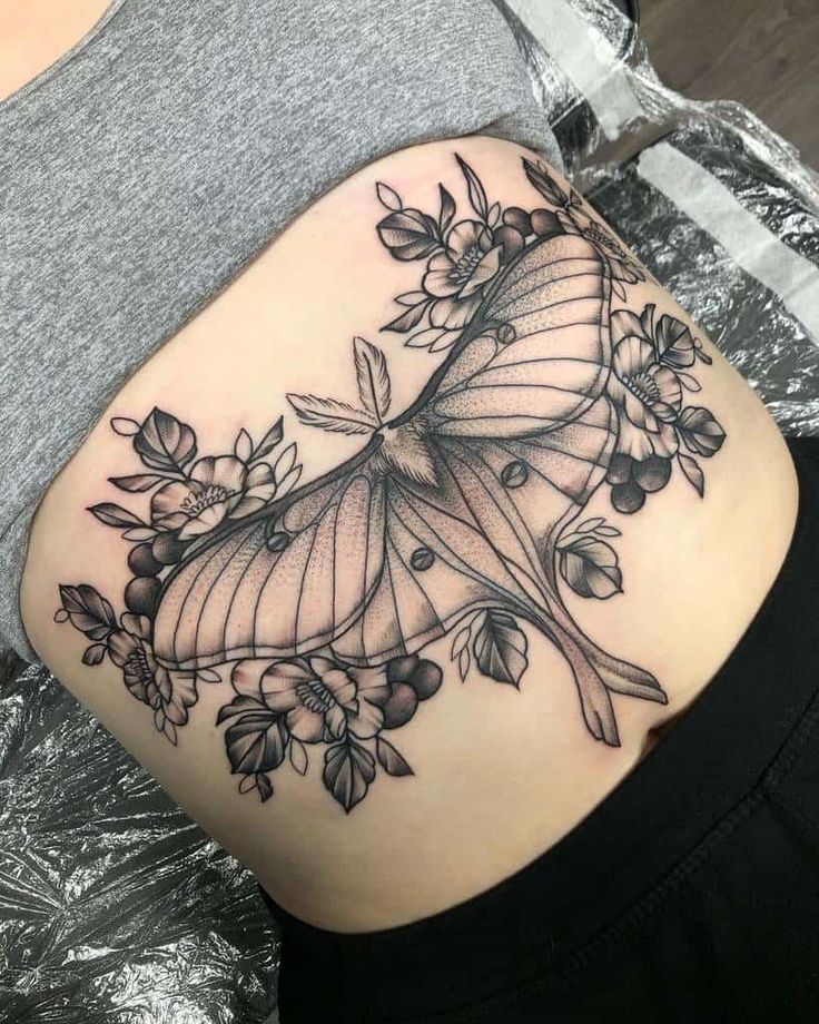 luna moth tattoo