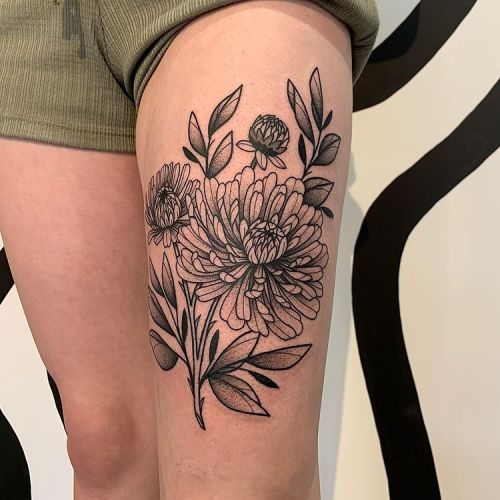 november birth flower tattoo