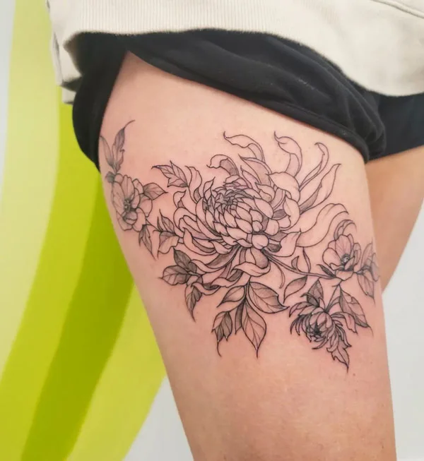 november birth flower tattoo