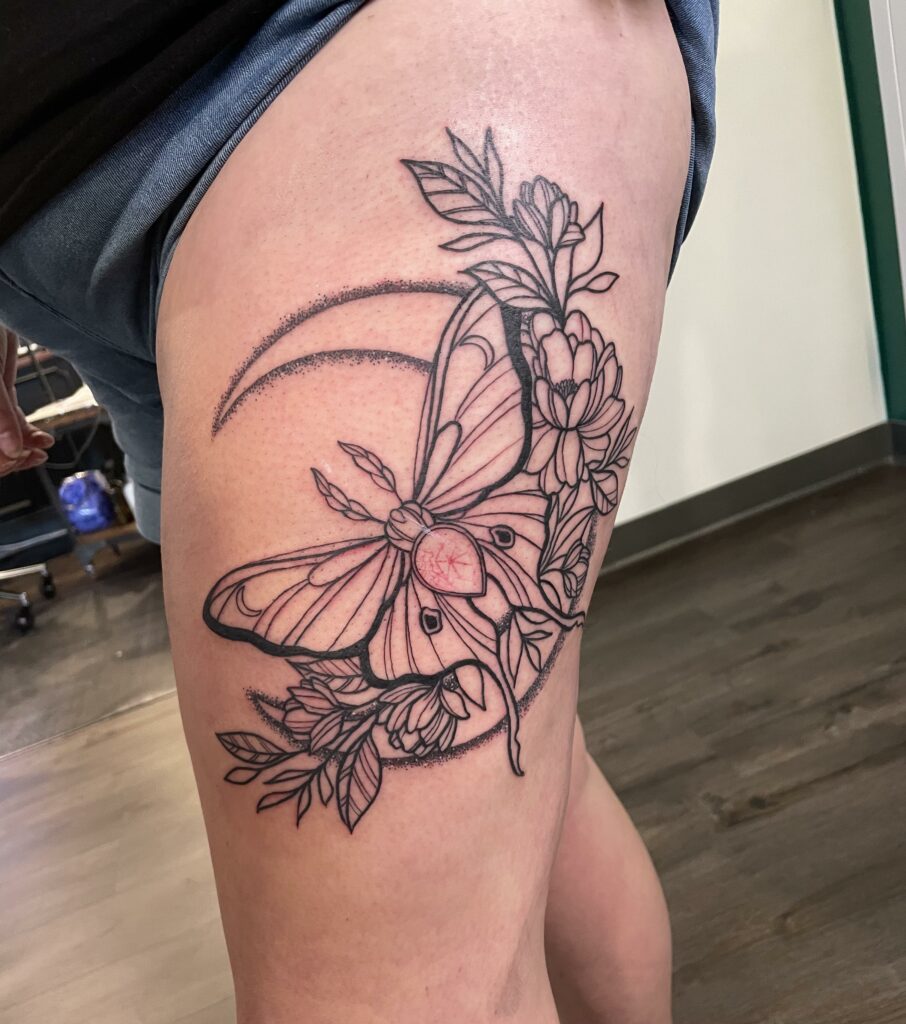 luna moth tattoo