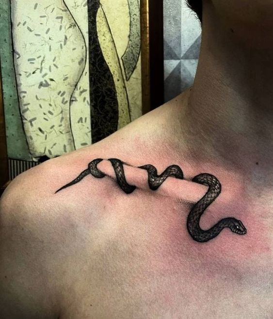 20+ SNAKE COLLARBONE TATTOO IDEAS THAT WILL BLOW YOUR MIND