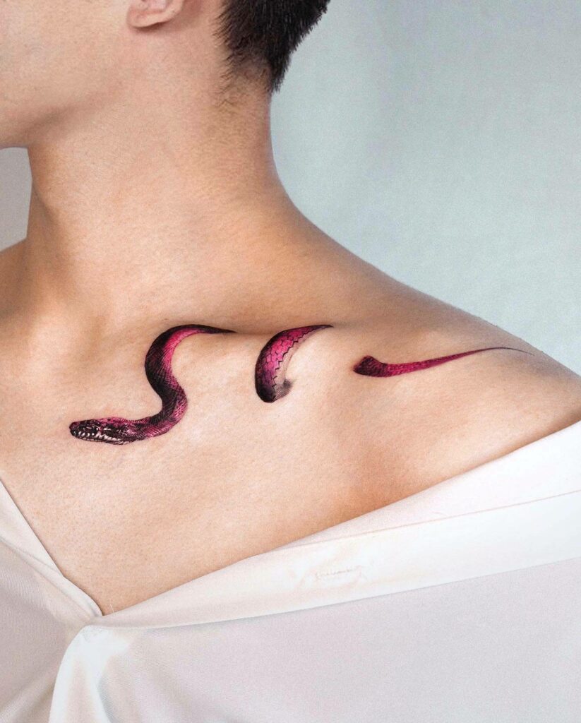 20+ SNAKE COLLARBONE TATTOO IDEAS THAT WILL BLOW YOUR MIND