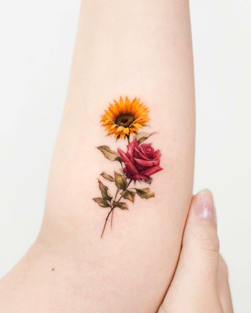 25+ SUNFLOWER AND ROSES TATTOO THAT WILL BLOW YOUR MIND!