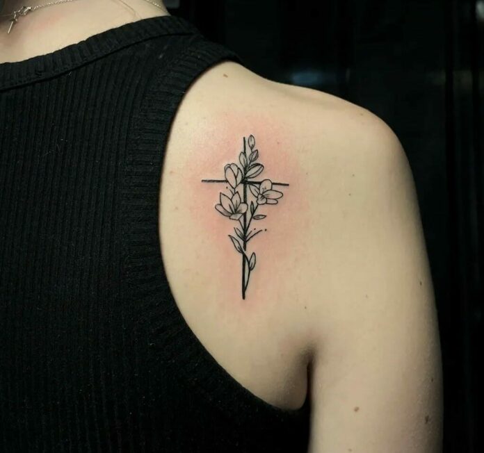 35+ FEMININE CROSS WITH FLOWERS TATTOO IDEAS THAT WILL BLOW YOUR MIND