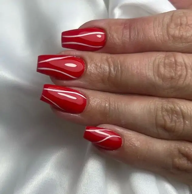 Cool Red Coffin Nails 