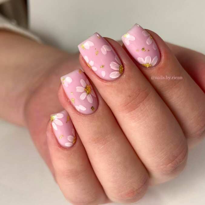 70+ Summer Flower Nails Designs and Simple Nails Designs