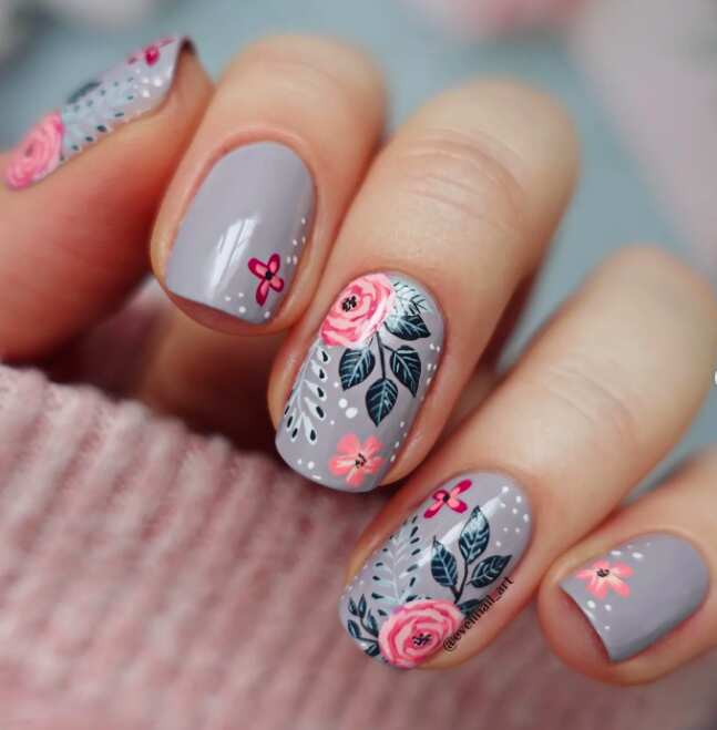 70+ Summer Flower Nails Designs and Simple Nails Designs