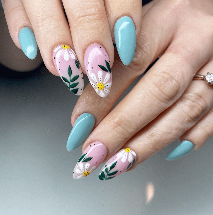 70+ Summer Flower Nails Designs and Simple Nails Designs