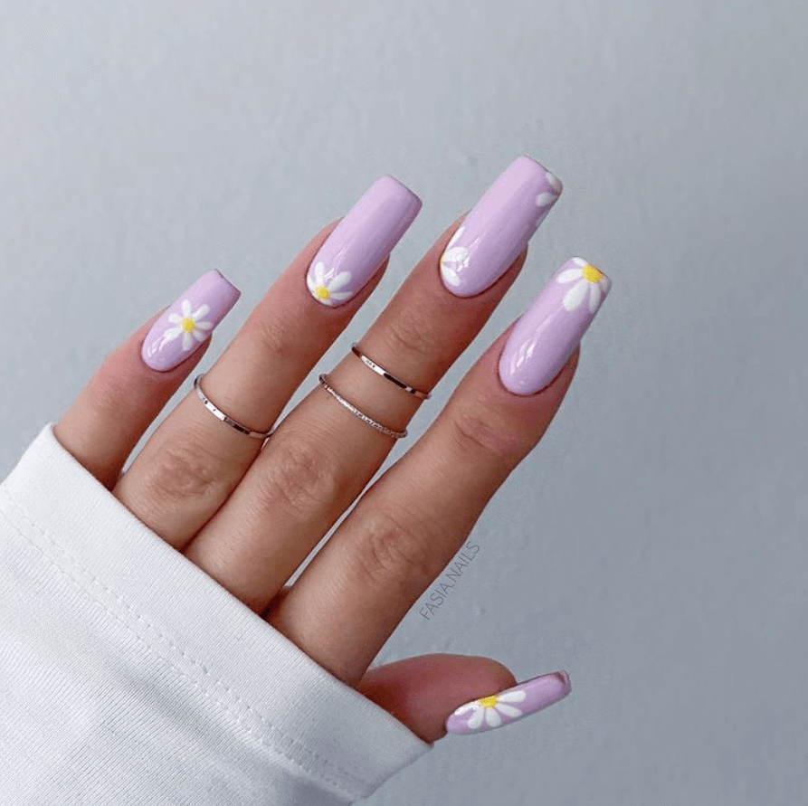 70+ Summer Flower Nails Designs and Simple Nails Designs