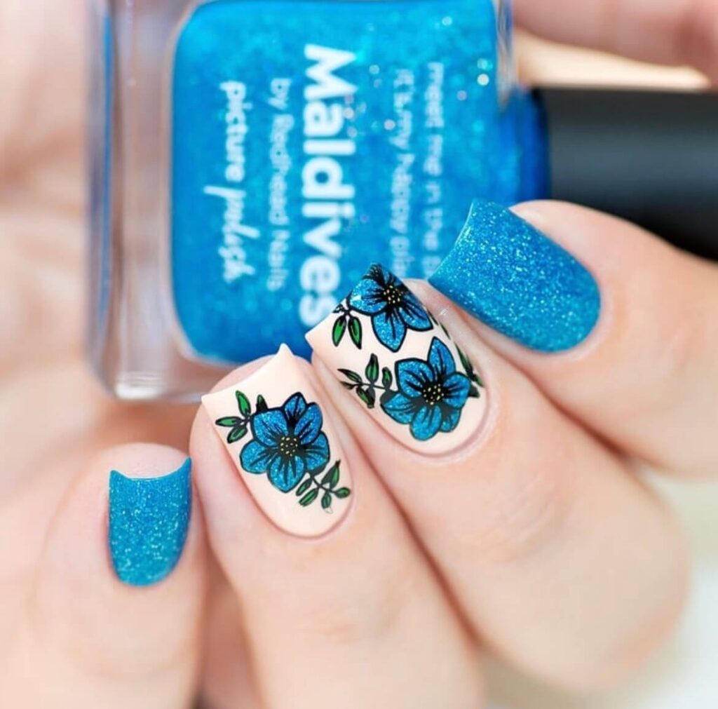 70+ Summer Flower Nails Designs and Simple Nails Designs