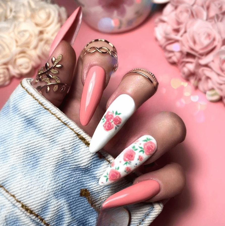 70+ Summer Flower Nails Designs and Simple Nails Designs