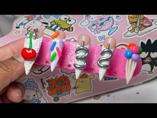 Birthday Candle & Frosting Nail Art